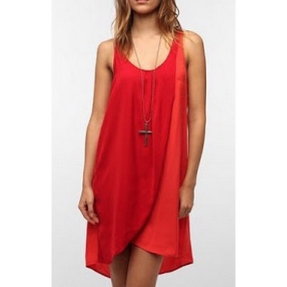 silence + noise Dresses & Skirts - Silence + Noise Urban Outfitters Petal Shift Dress, Red and Orange, size M